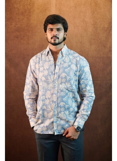 Velvoro Dusk Palms Irish Heritage Linen Shirt