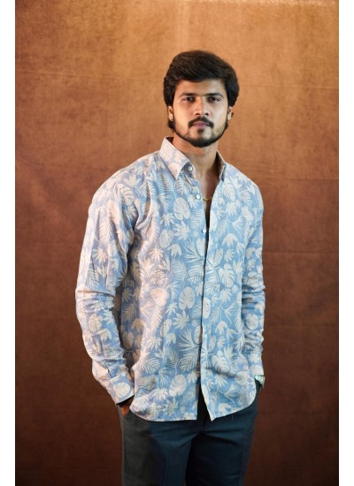 Velvoro Dusk Palms Irish Heritage Linen Shirt