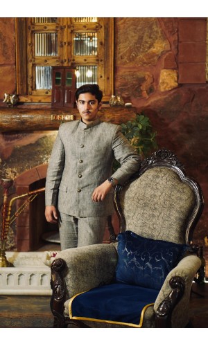The Velvoro Regal Linen Bandhgala Jacket