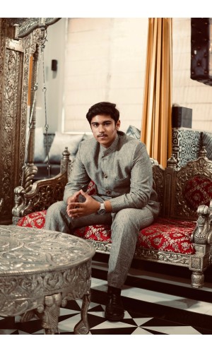 The Velvoro Regal Linen Bandhgala Jacket