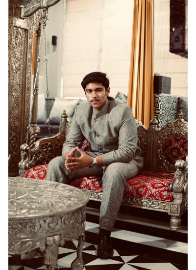 The Velvoro Regal Linen Bandhgala Jacket